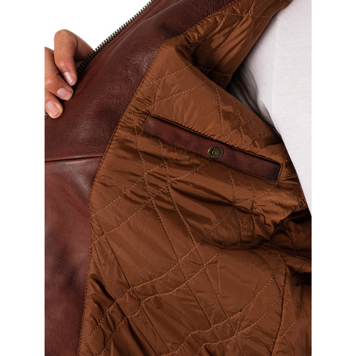 Schott - Chaqueta De Cuero Vintage Rojo