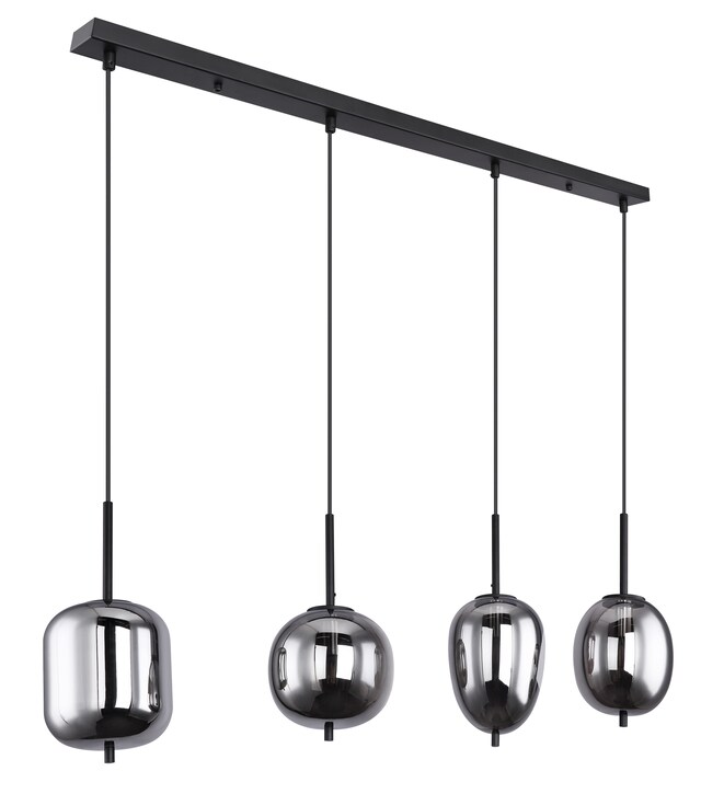 GLOBO Retrofit Balkenpendel Blacky schwarz /rauchfarbig 110x18,5cm H120cm
