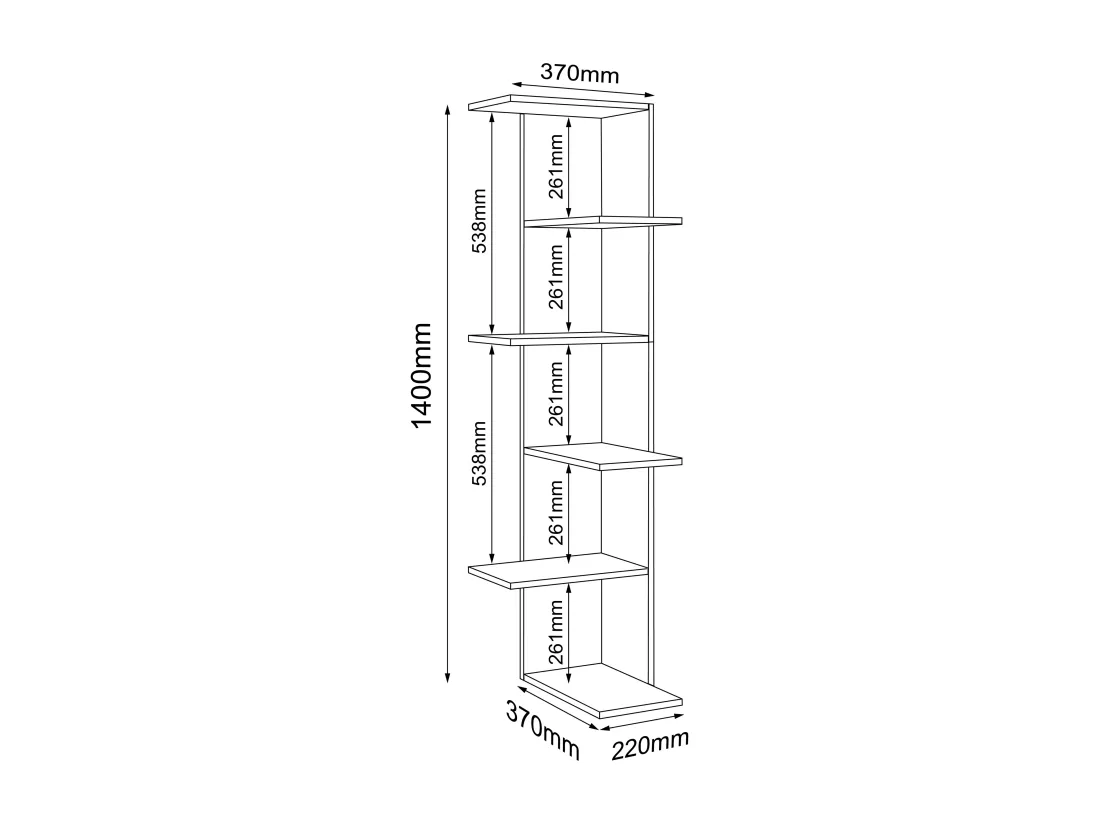Étagère murale en bois Étagère d'angle Étagère Balos XL