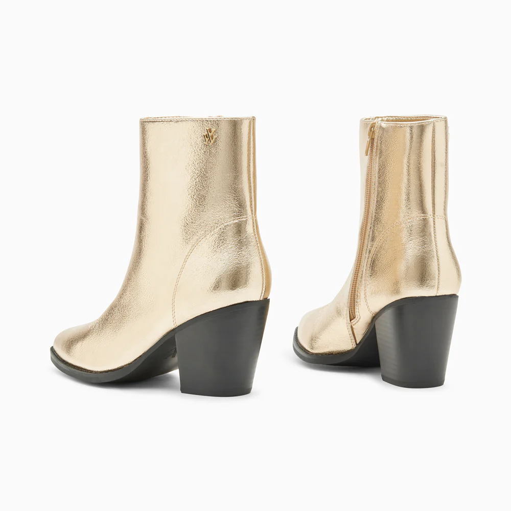 Bottines-Bottines santiags Dina or à talon