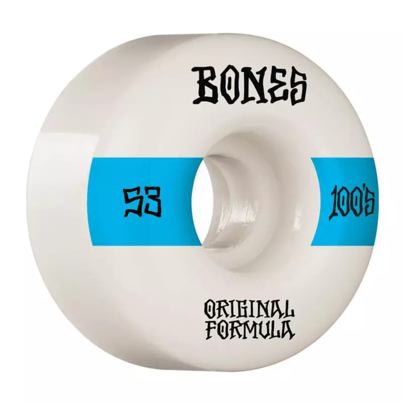 Roues skate BONES (x4) 100S V4 14 Wide Blanc 100A 53mm
