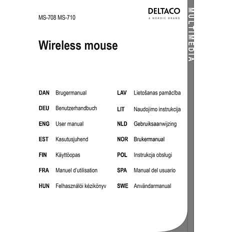 Deltaco 2.4GHz trådløs mus