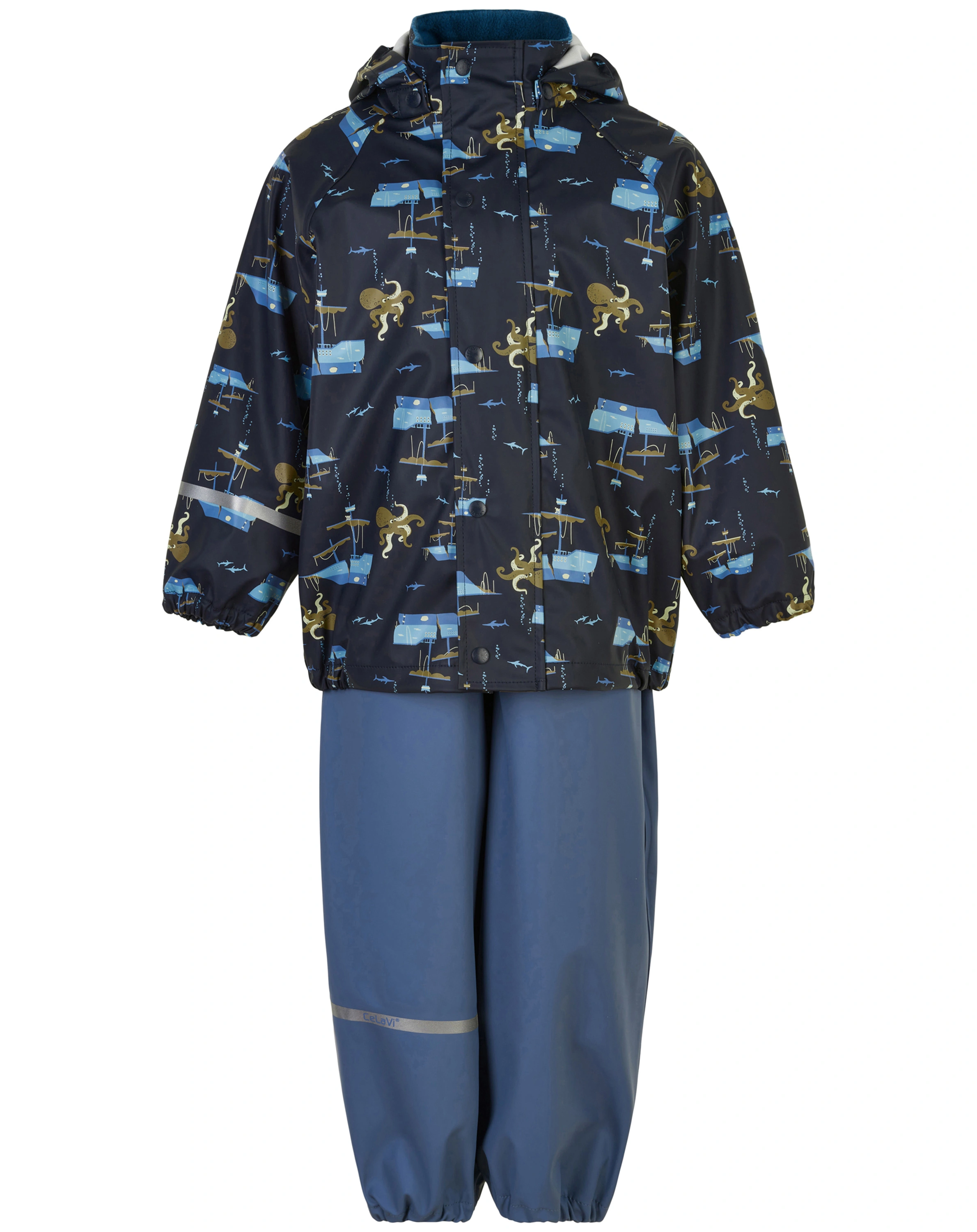 Regen-Set SCHIFF in china blue