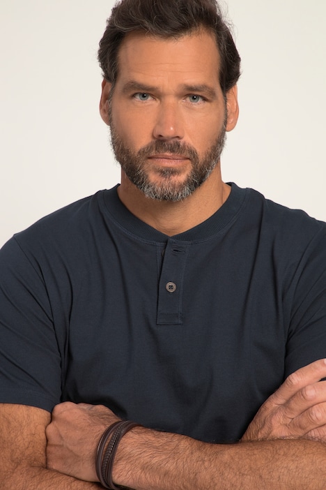 JP 1880 Henley, Bauchfit, Halbarm, Rundhals, bis 8 XL