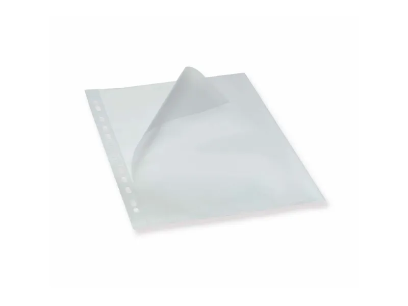 Plastlomme Bantex A4 0,12mm åben i top/venstre med præg - (100 stk.)