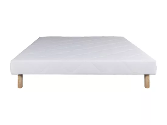 Ensemble Matelas Sublime, 20 cm, mousses haute densité, ferme, face été/hiver + sommier blanc ep 13cm, 140x190cm
