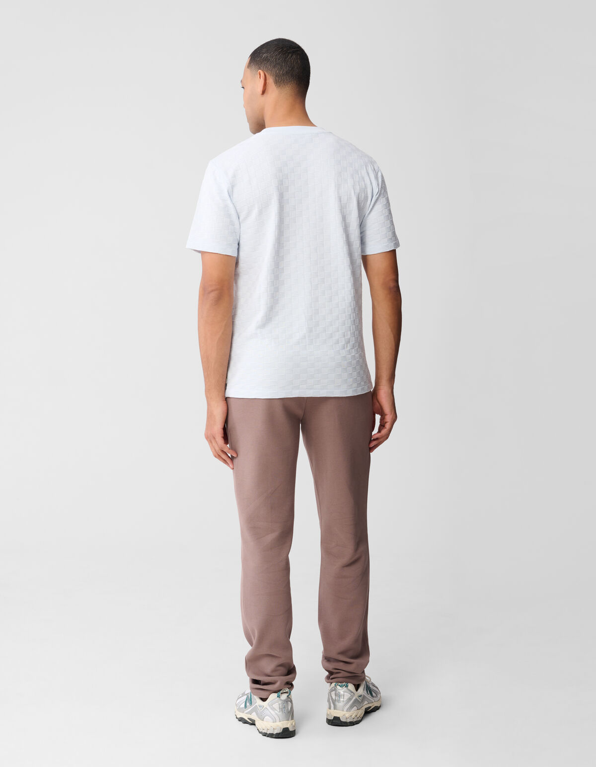 Structuur T-shirt Lichtblauw
