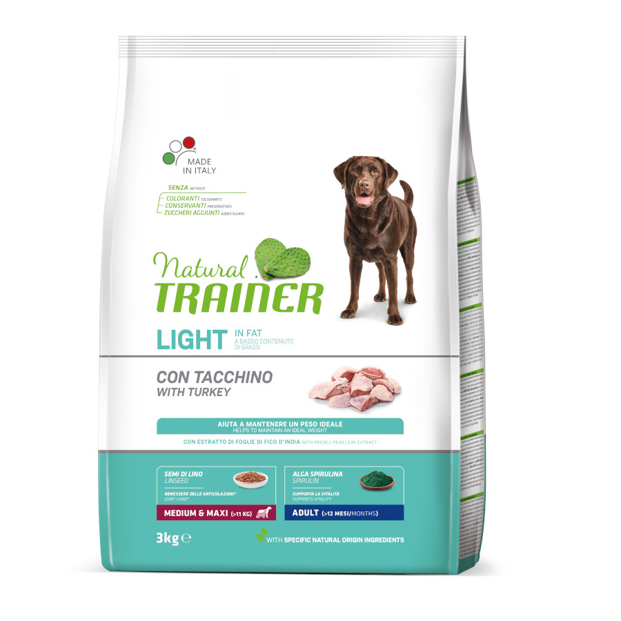 Natural Trainer Adult Light in Fat Medium & Maxi Turkey Dog Food
