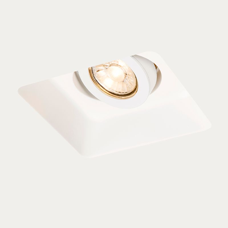 Inbouwspot wit 15 cm vierkant kantelbaar - Gypsy Stucco