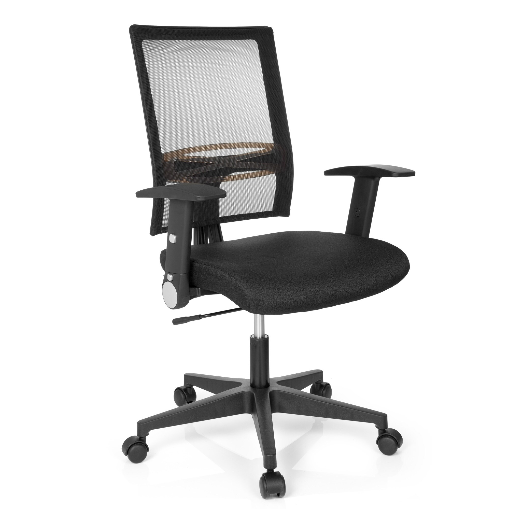 Home Office Bürostuhl OFFICE R8 Stoff/Netzstoff mit abklappbaren Armlehnen hjh OFFICE