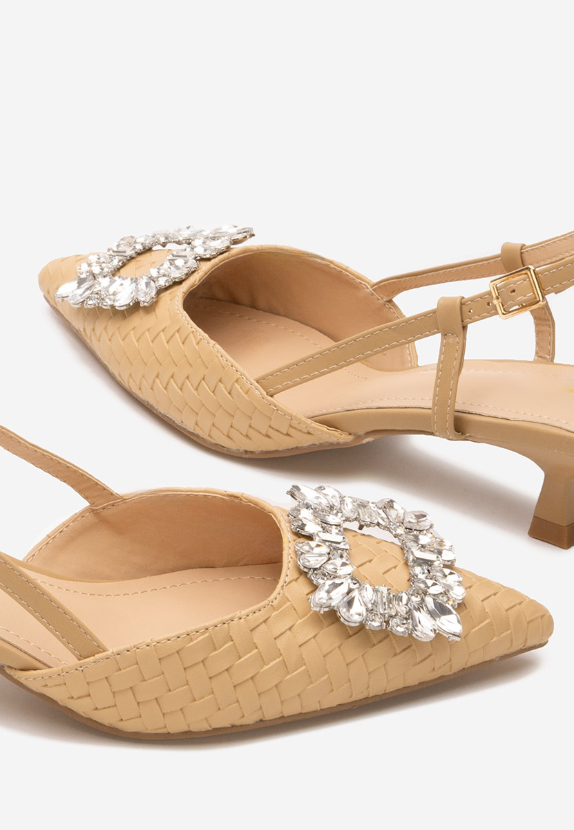 Chaussures à petit talon beige Margarete