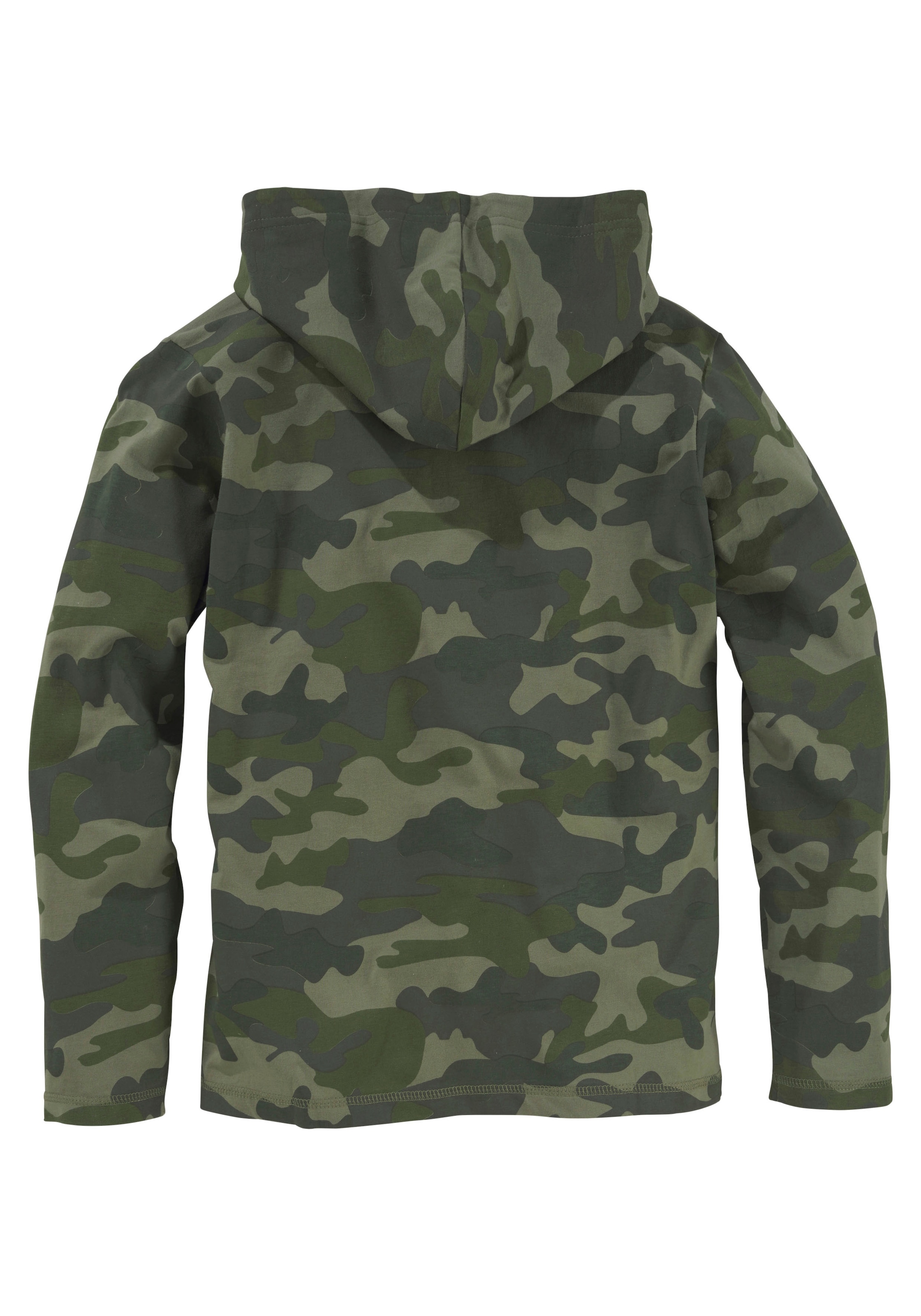 KIDSWORLD Langarmshirt »Tarnfarben - Muster«, Langarm,  Basic-Passform,  Allover-Druck,  mit Kapuze