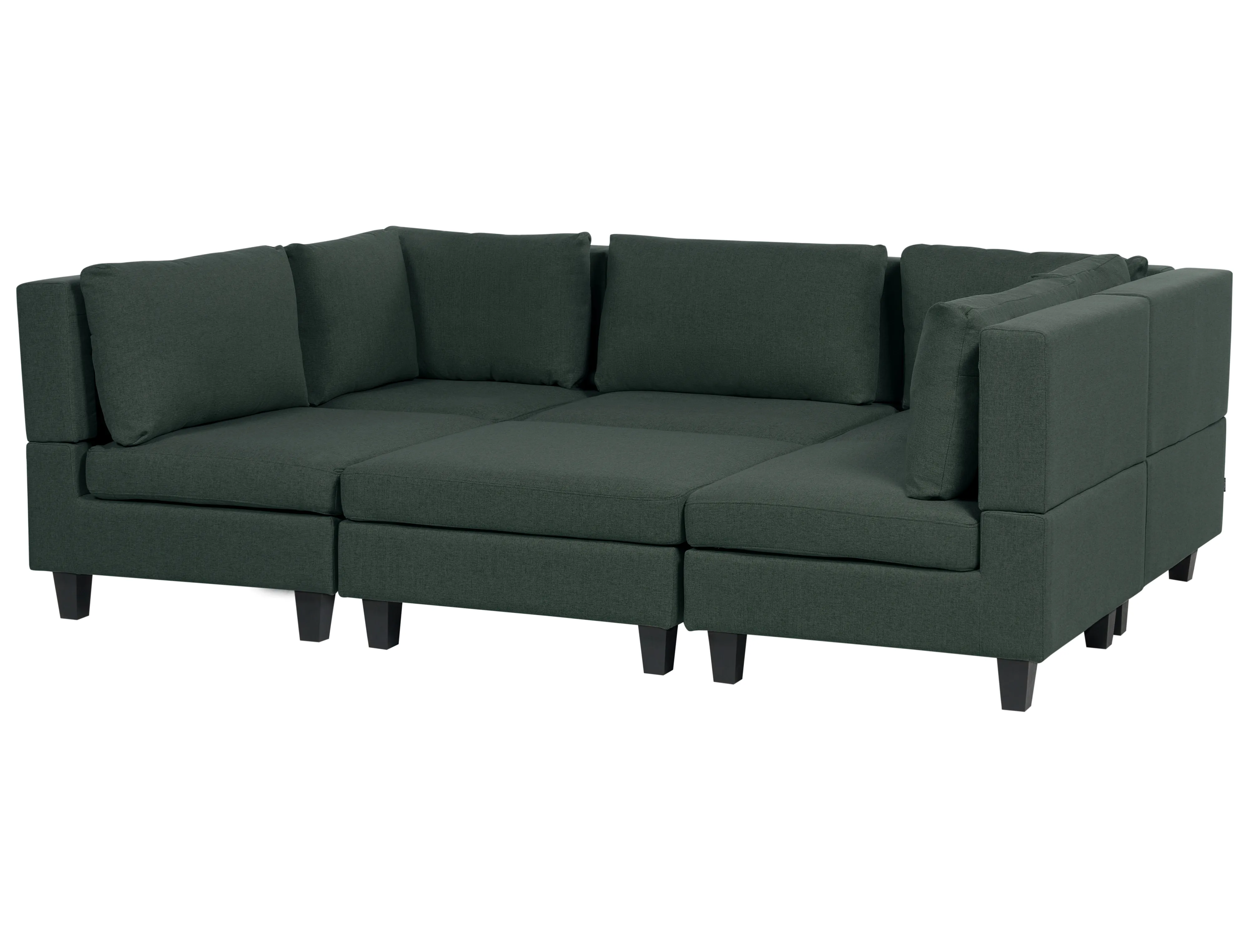 Modulaire U-vormige bank 5-zits UNSTAD Stof Donkergroen met ottomaan