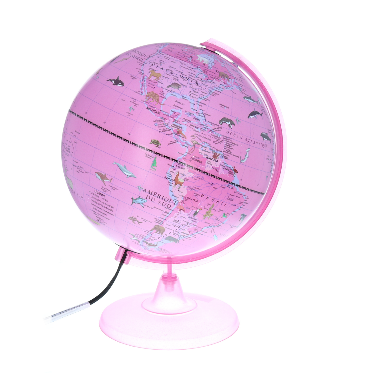 Globe terrestre lumineux rose Petit toi
