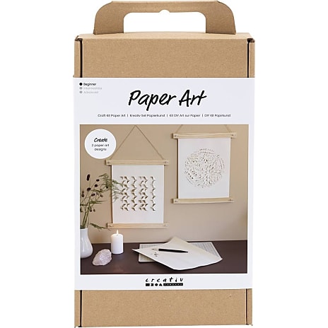 Creotime DIY kit papirkunst off white - papir