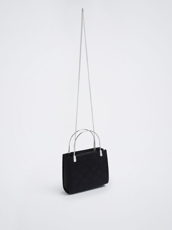 Bolso De Fiesta Con Cadena - Negro