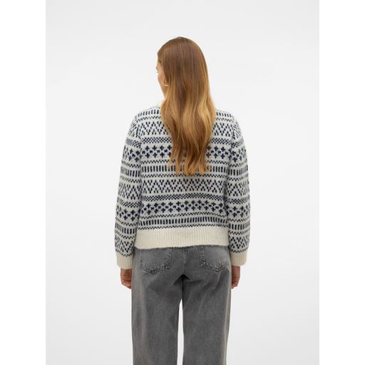 Vero Moda Kaira Striktrøje, Birch/Navy Blazer, XL