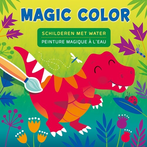 Uitgeverij deltas schilderboek magic color met water - dino's