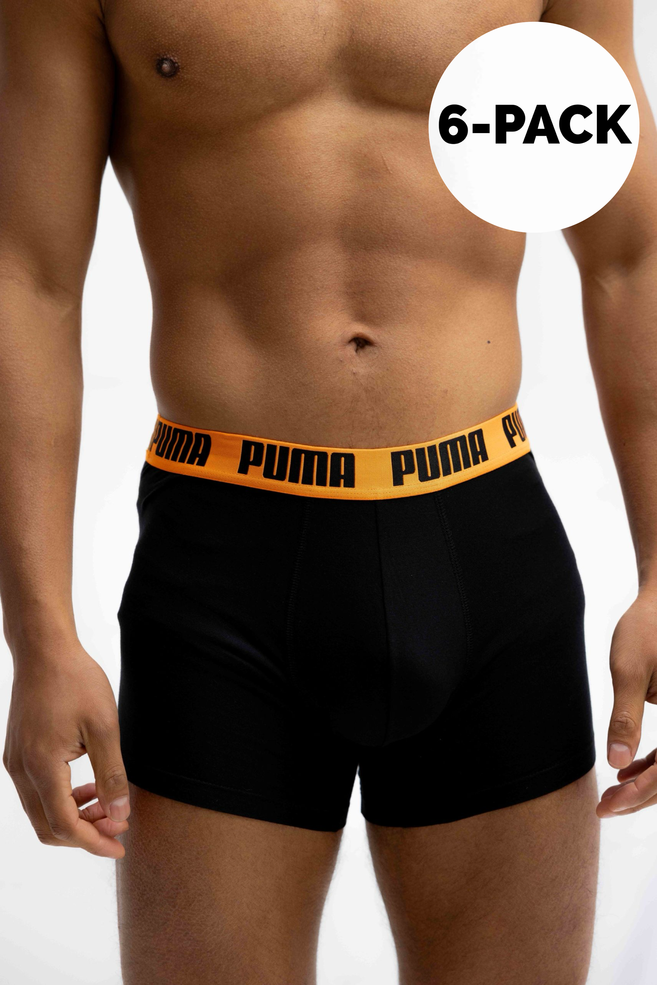 Puma Everyday Basic Boxershort Heren 6-Pack Zwart/Oranje/Blauw