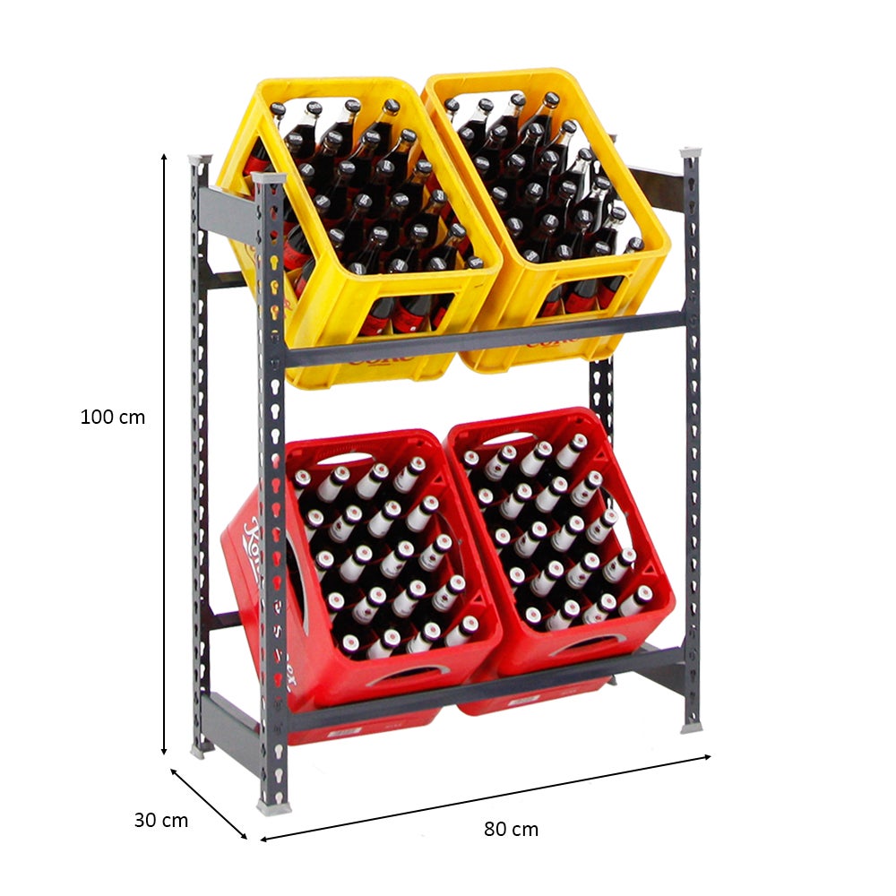 PROREGAL Drankkratplank, Camel, HxBxD 100 x 80 x 30 cm, Antraciet