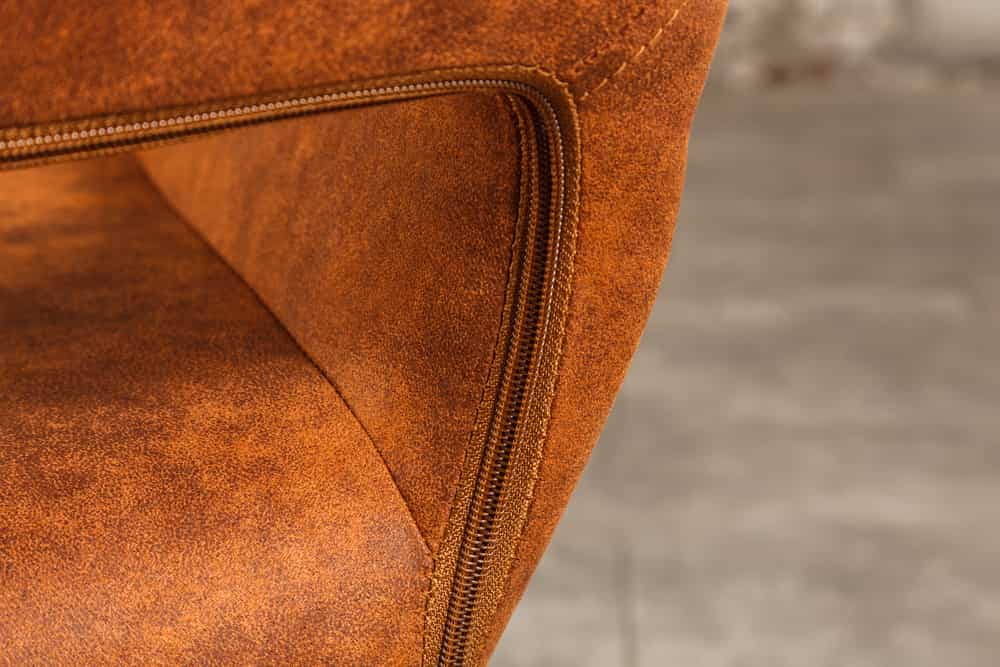 Design Stuhl MUSTANG antik braun Microfaser mit Armlehne