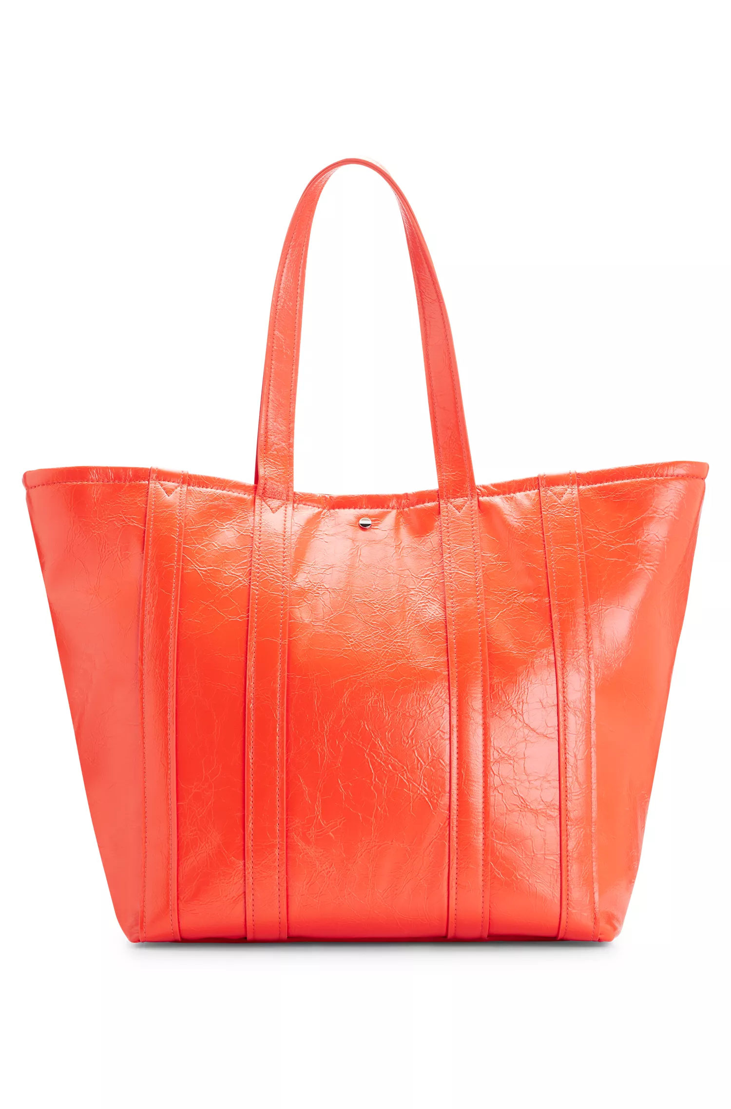 Bolsa BOSS Black-Shopper em couro sintético texturizado com minibolsa removível.