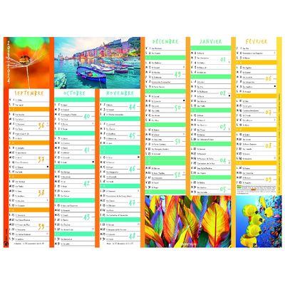 Calendrier Color Story - 7 mois par face - 32 x 42 cm - Oberthur