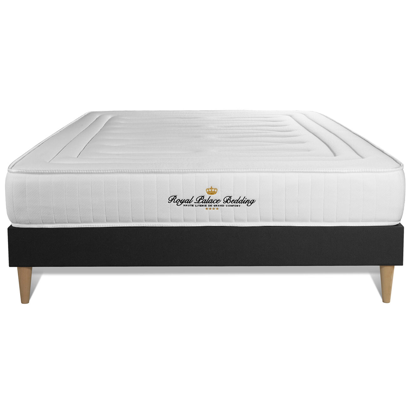 Royal Palace Bedding Ensemble matelas à mémoire de forme & sommier Nottingham noir - 140x190 cm