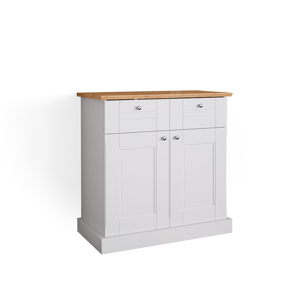 Vicco Kommode Mehrzweckschrank Wohnzimmermöbel Bergamo Weiß Eiche Wohnzimmer Schrank 83x84 cm Vintage Ablage Schublade Schranktür Wohnzimmermöbel
