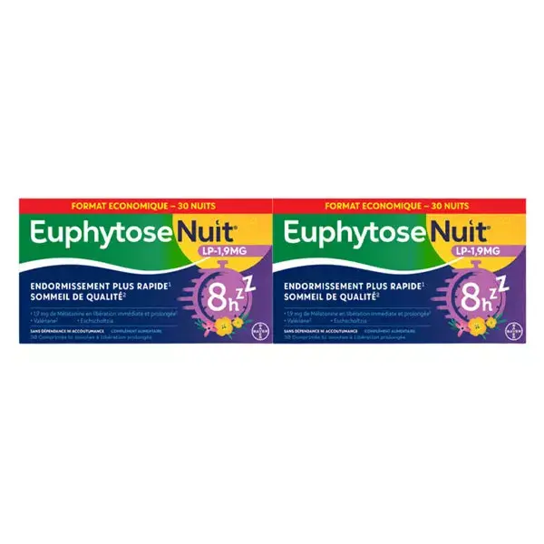 Euphytose Nuit LP 1,9 mg Melatonina 30 Comprimidos de Liberação Prolongada, Pacote com 2 unidades