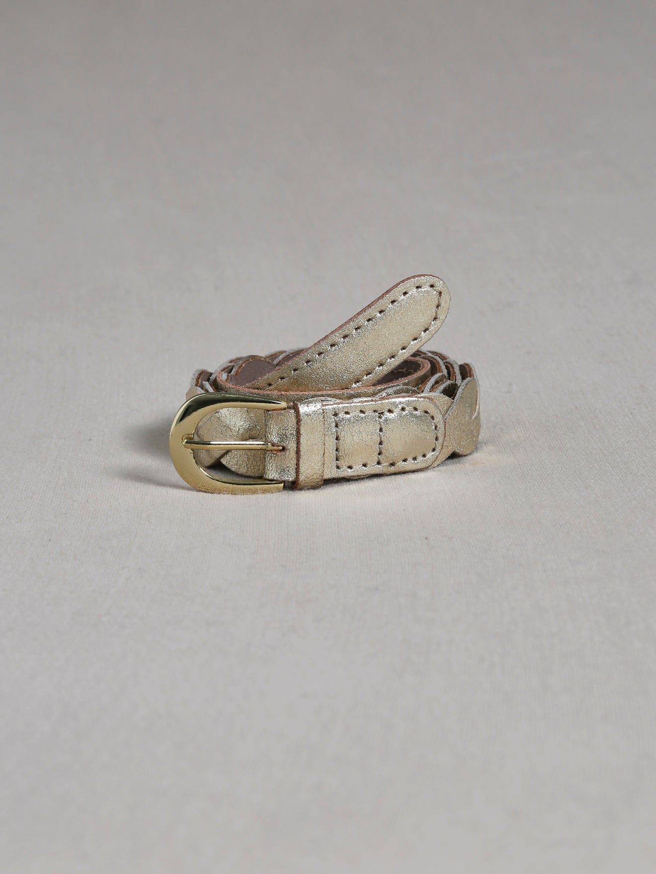 Ceinture tressée en cuir fille