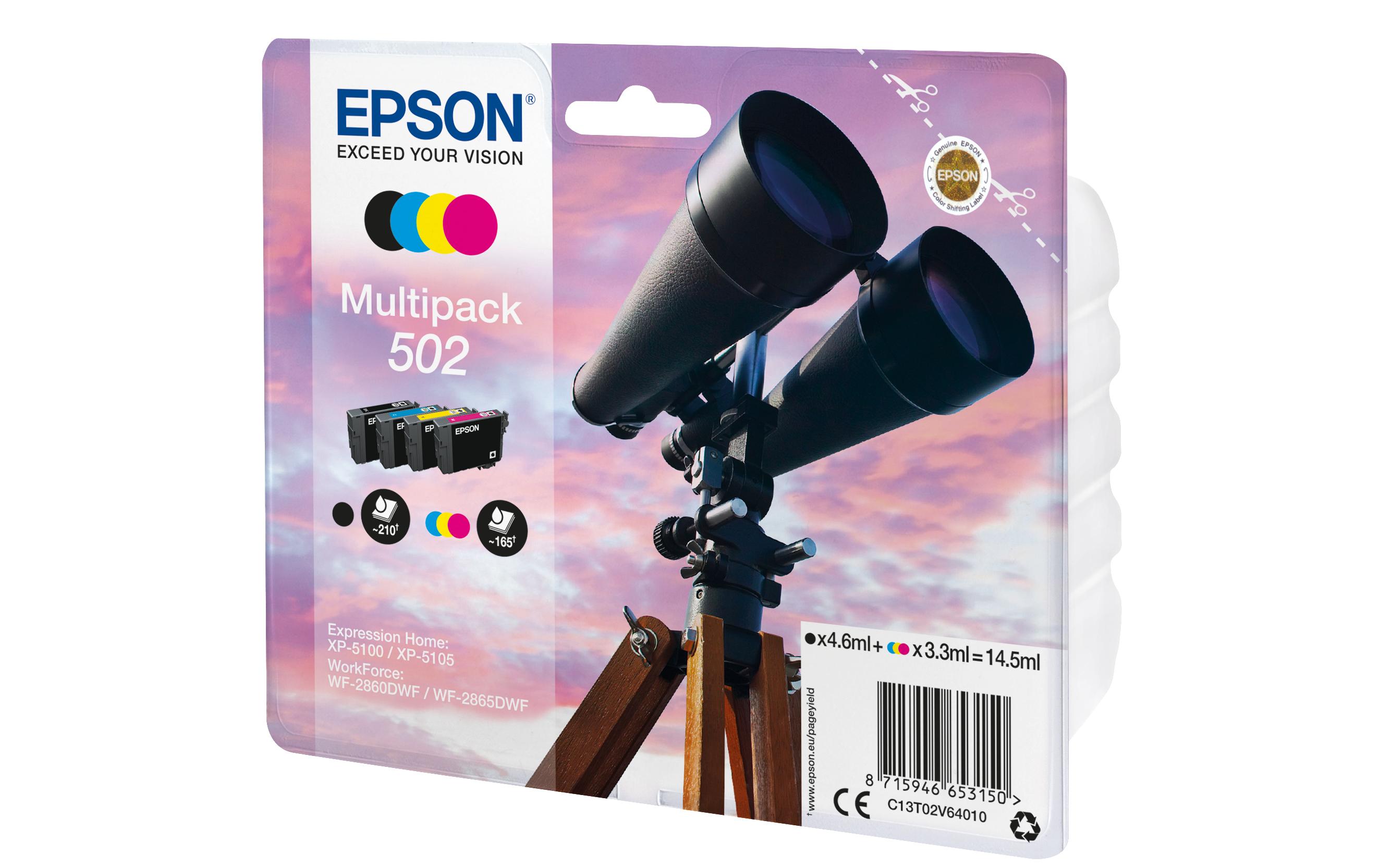Tintenset C13T02V64010 Black/Magenta/Yellow/CyanTinte, Black, Magenta, Yellow, Cyan