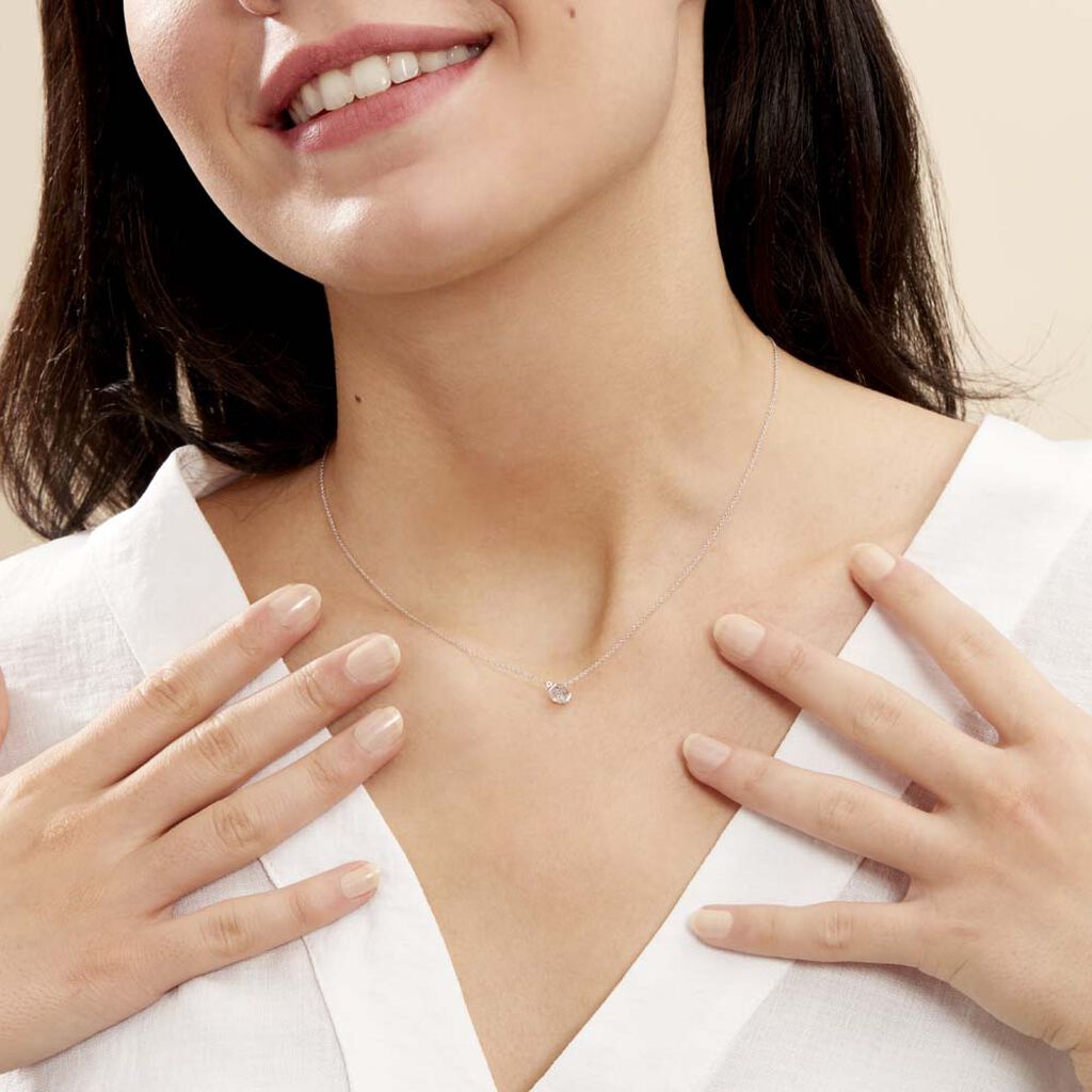 Collier Aphrodite Or Blanc Diamant