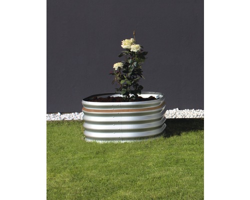 Klassieke verhoogde tuinbak Vitavia Vita 401 rond Ø 82,1x40,1 cm zilver