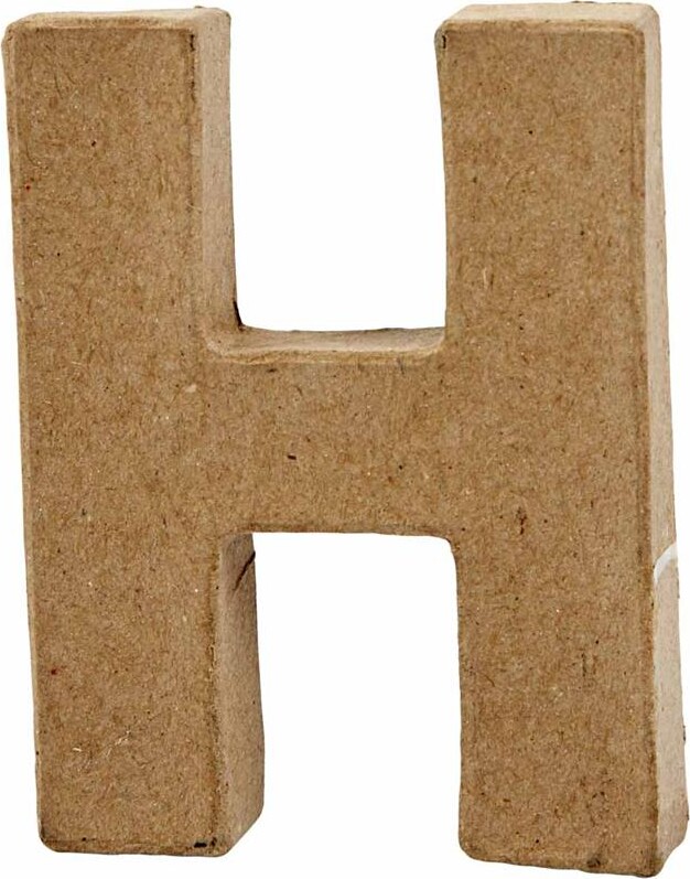 Bogstav Til Pynt - H - Stort Bogstav - Papmaché - 10X7,6 CM