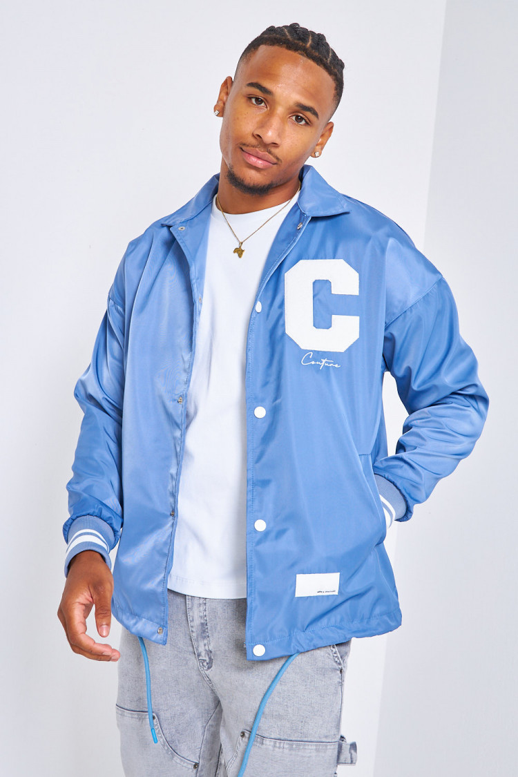 Veste bleu foncé brodée 