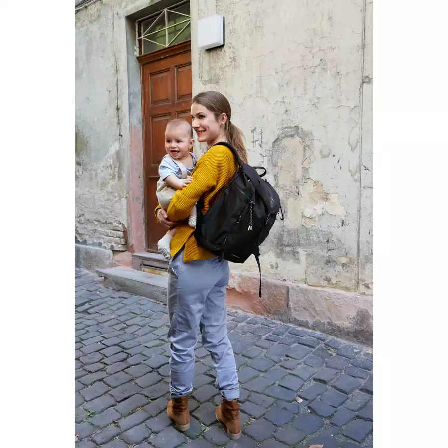 LÄSSIG Wickelrucksack Outdoor Backpack black