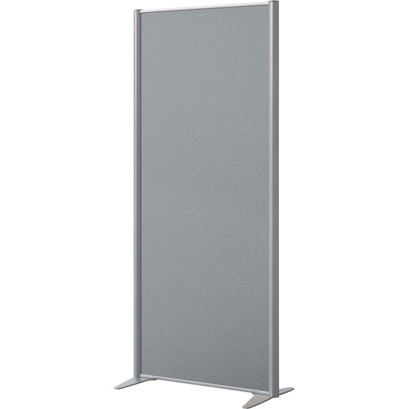Cloison acoustique pleine B-Zen - Tissu Bondai - Pied fixe couleur aluminium