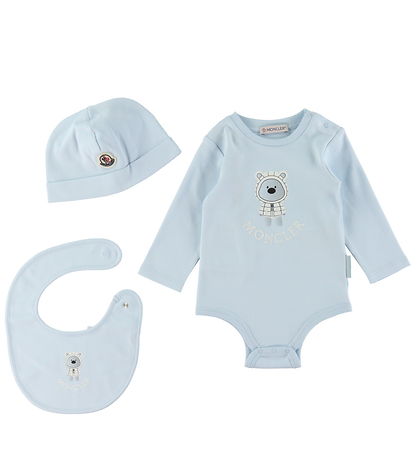 Moncler S?t - Hue/Savlesm?k/Body l/æ - LyseBlå m. Bamse