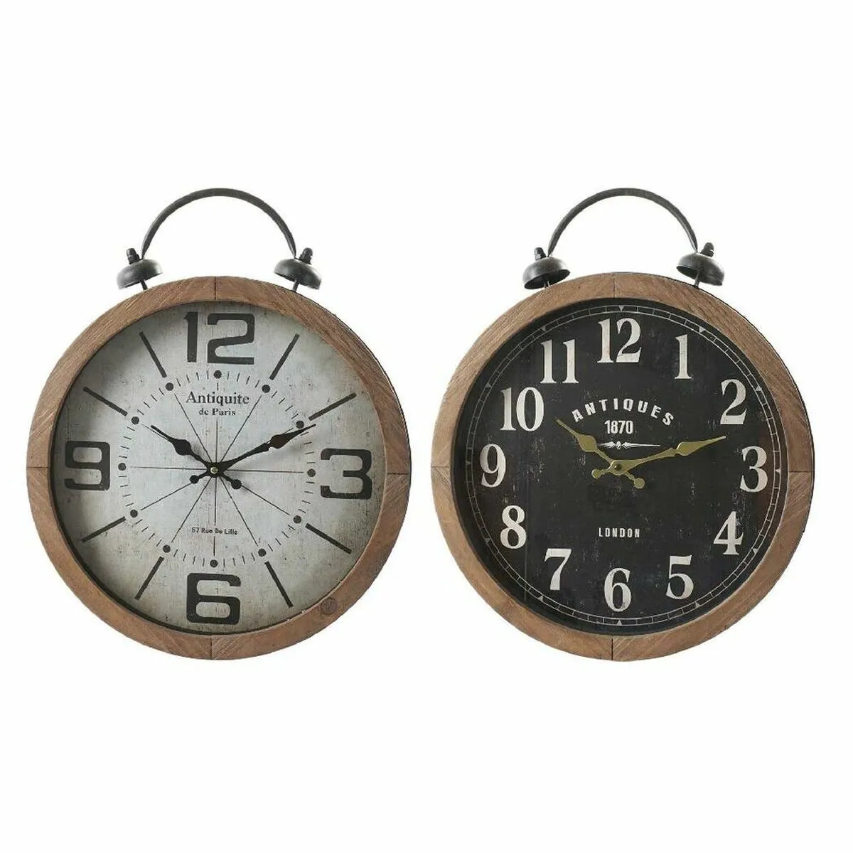 DKD Home Decor Horloge Murale - Noir et Blanc
