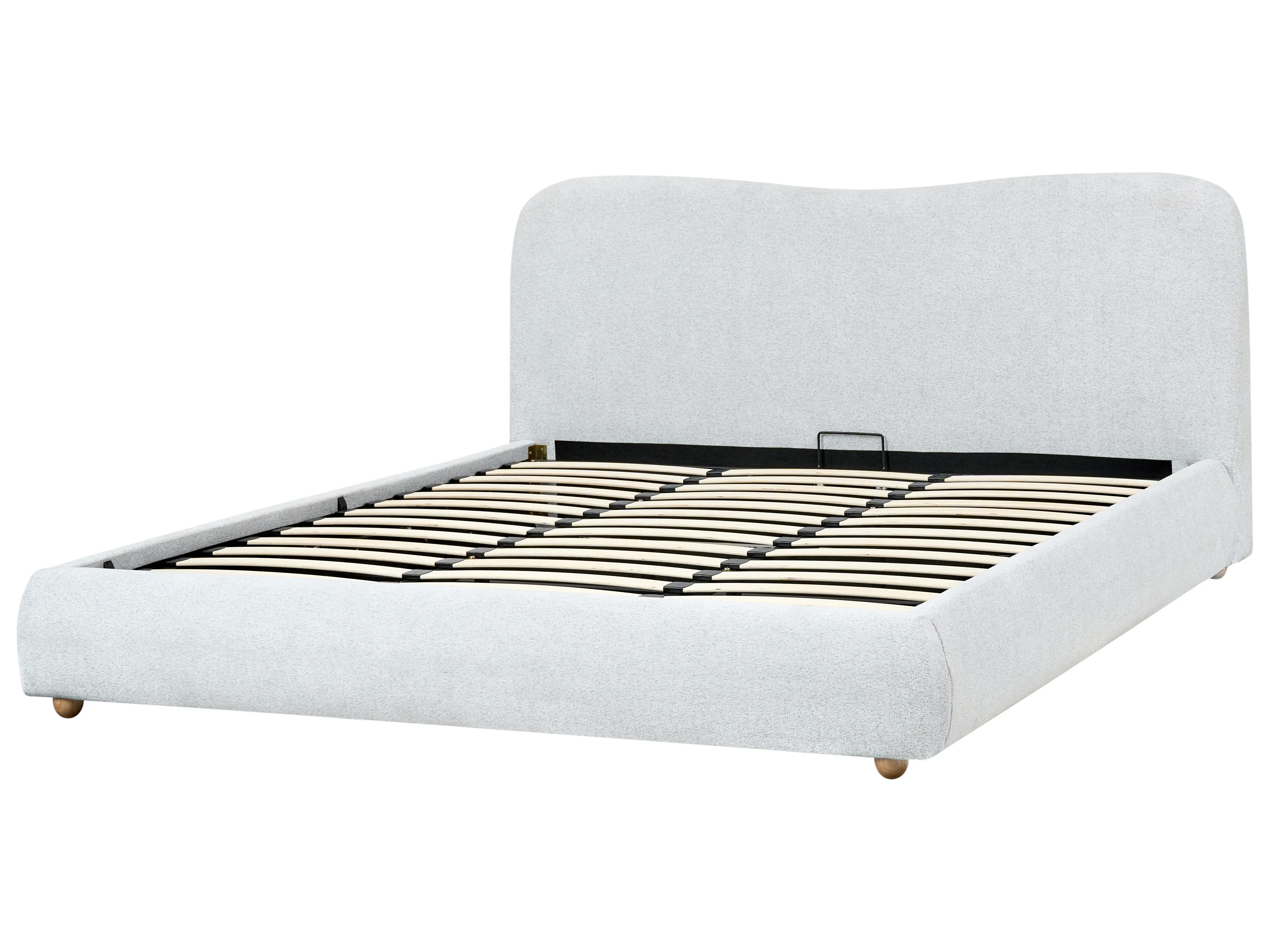 Bed met opbergruimte Stof BLAGNAC 180 x 200 cm Lichtgrijs