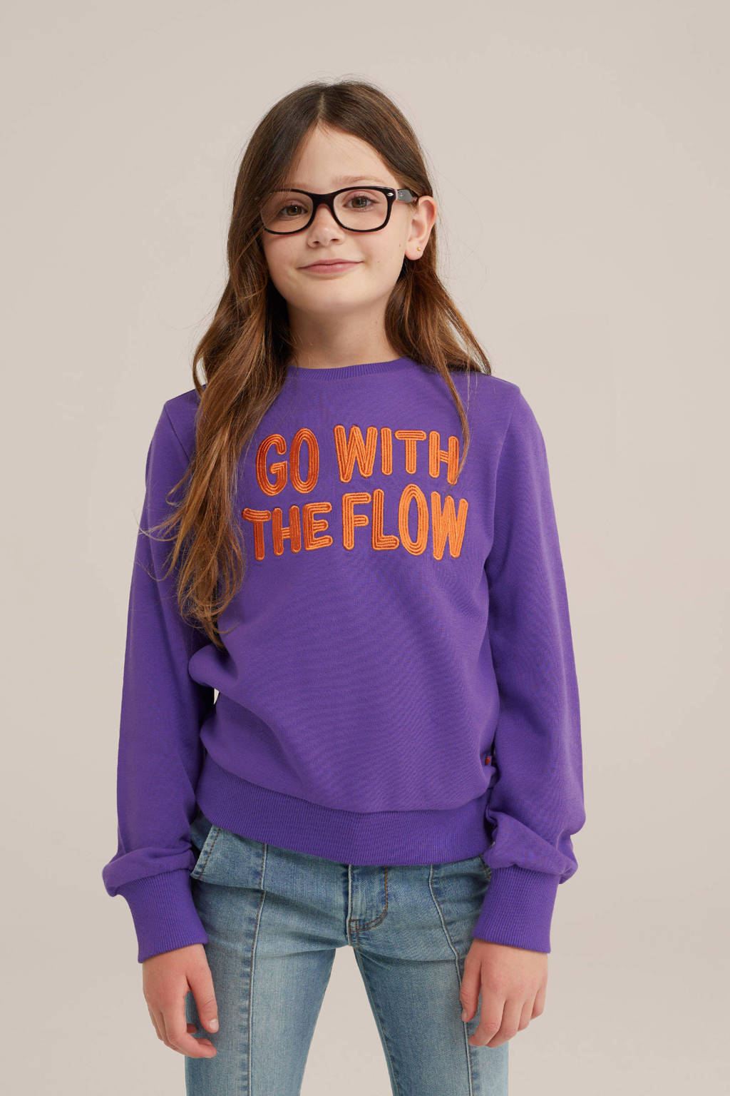 WE Fashion sweater donkerpaars