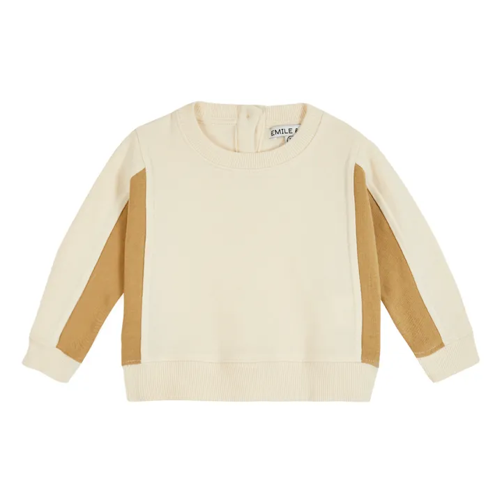 Emile et Ida Sweat Coton Bio Bi-color | Ecru