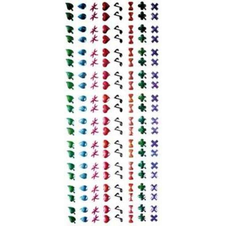Planche pierres autocollantes graine creative epoxy 160     pieces coloris et motifs      assortis