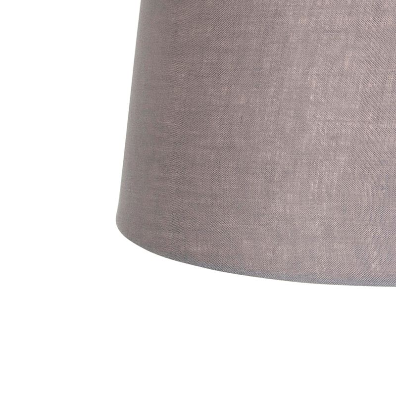 Hanglamp zwart met linnen kap donkergrijs 35 cm - Blitz