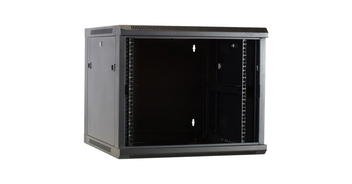 DSI9U wandkast met glazen deur - DS6609 server rack  (Zwart, 600 x 600 x 500mm)