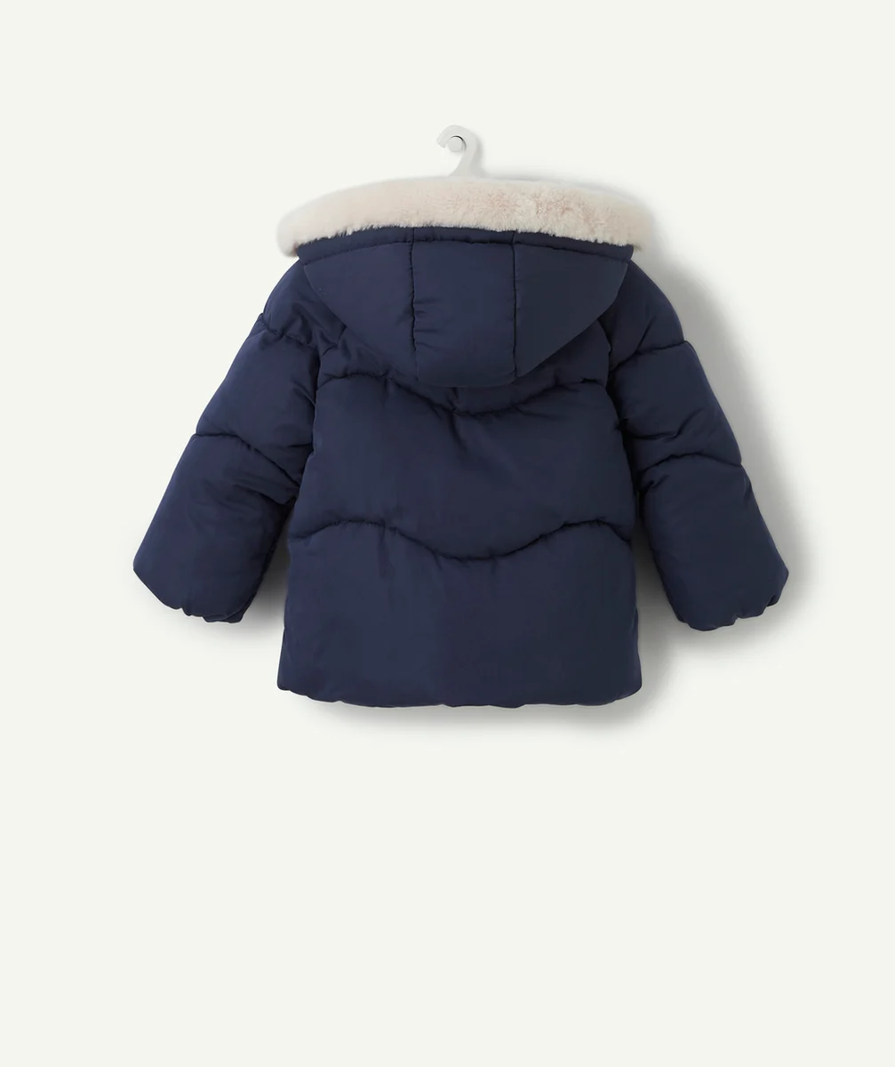 LA DOUDOUNE BÉBÉ FILLE BLEU MARINE EN REMBOURRAGE RECYCLÉ