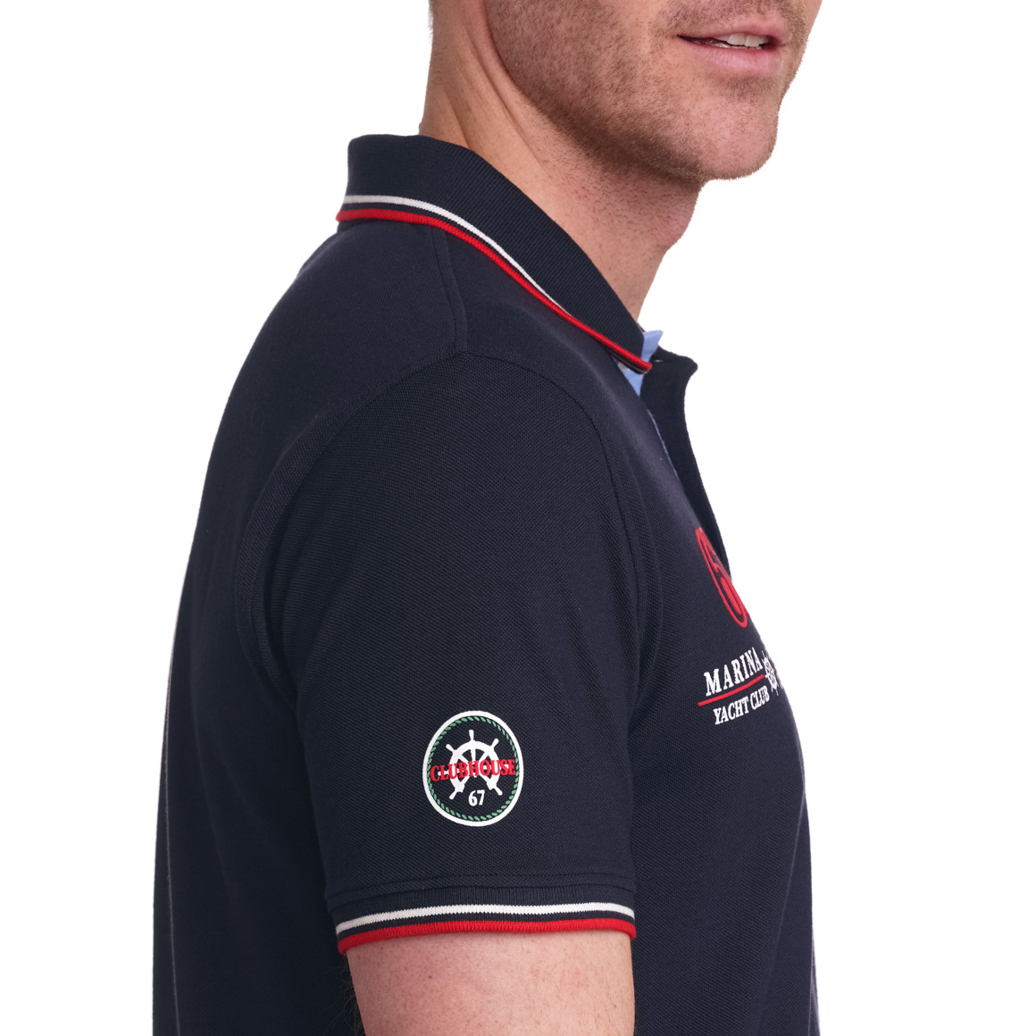 VanVaan Herren Poloshirt mit Print dunkelblau