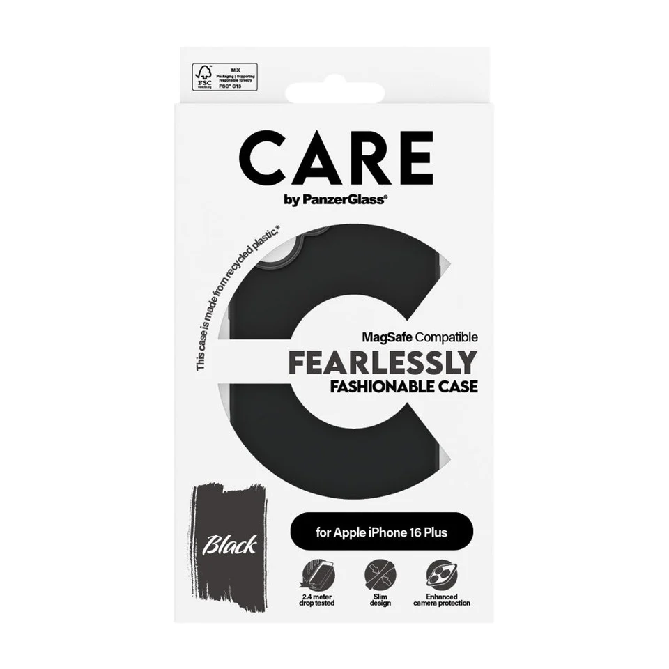 CARE by PanzerGlass - Case - Black - MagSafe - iPhone 16 Plus