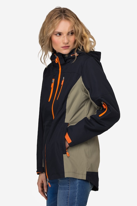 Funktions-Jacke, Kapuze, wasserabweisende Zipper